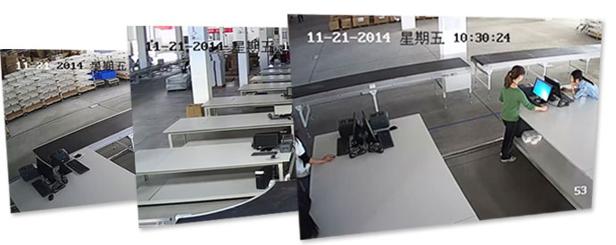 倉庫傳送帶物品高清監控系統